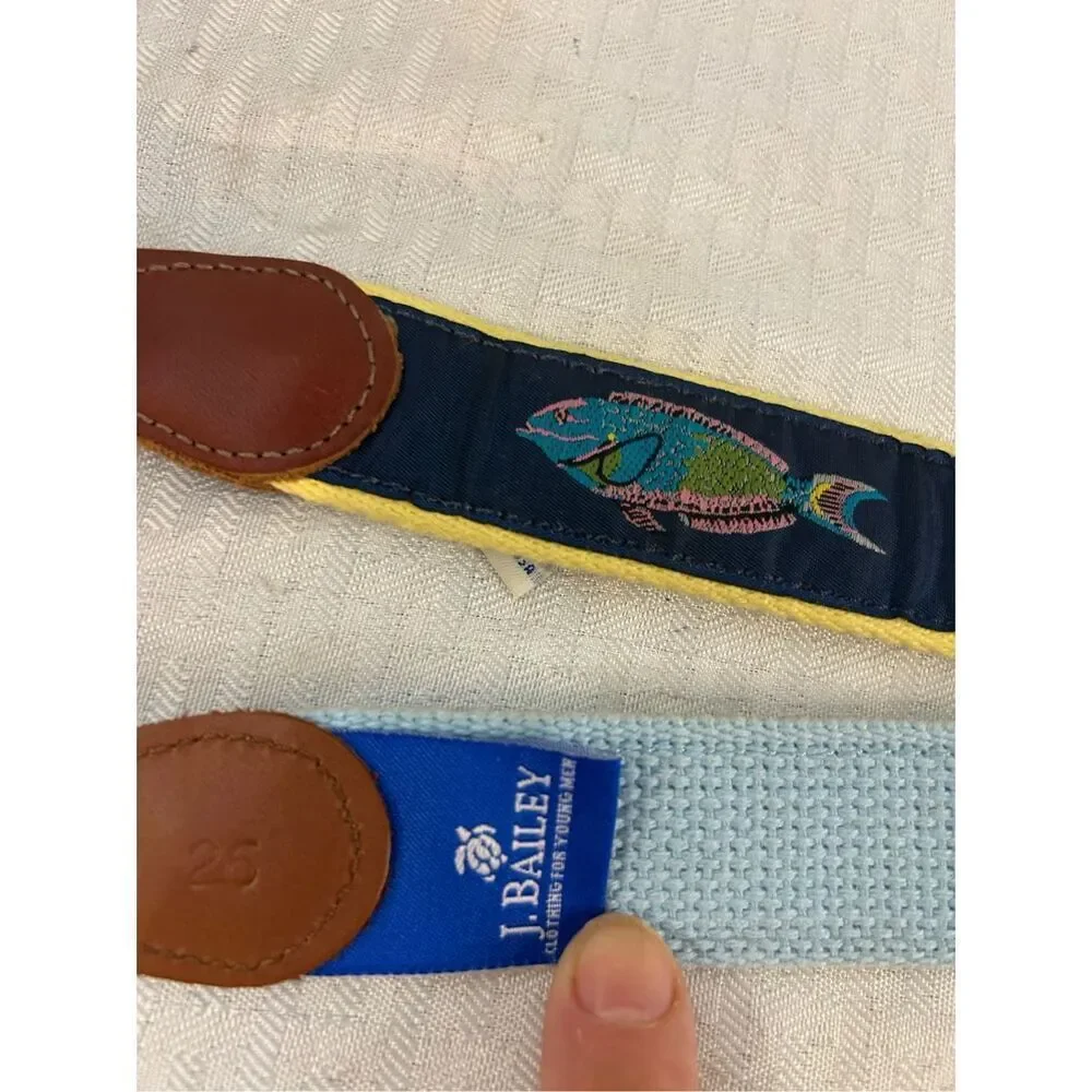 2 Bailey Boys belt‎ kids youth fish alligator